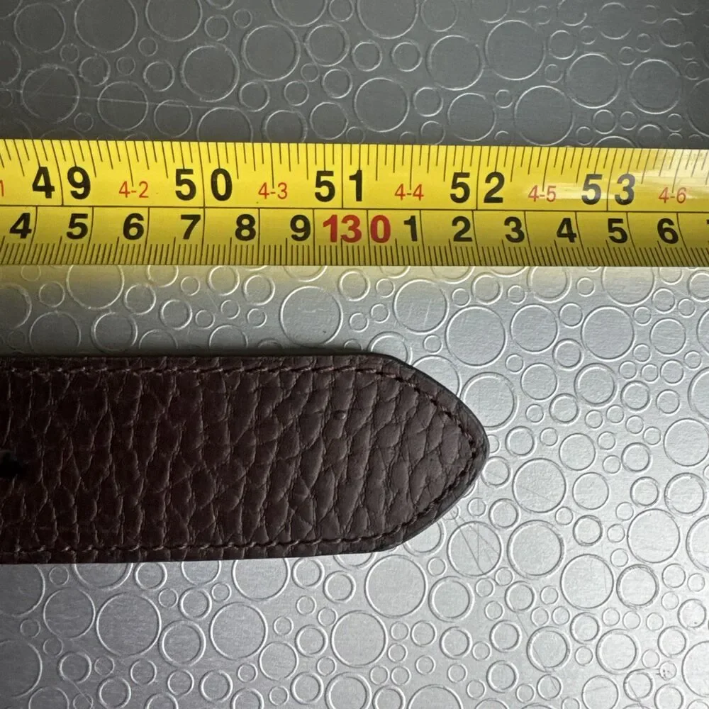 George Mens 46 Chocolate Grain Leather Belt Classic Big Tall Textured